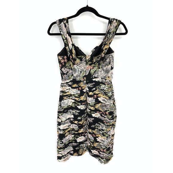 Lavish Alice Dress Women's Sz 2 Floral Off the Shoulder Cocktail Mini Multicolor - Picture 5 of 6